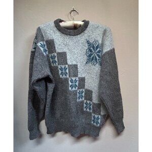 Vintage ICEMART Icewool Icelandic Wool Sweater Crew  Neck Men's Large Gray